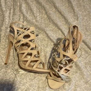 Nude Strappy Tie-Up Heel